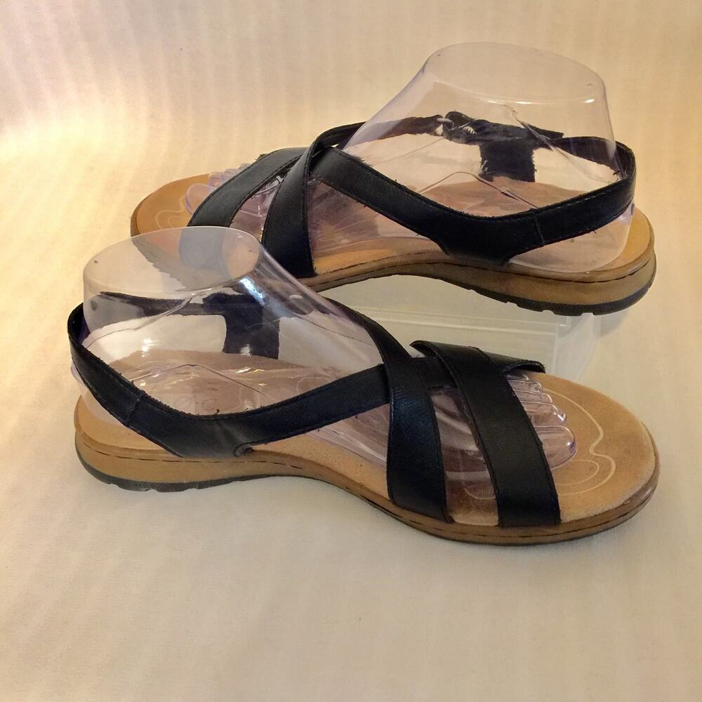 b.o.c. Black Strappy Leather Sandals